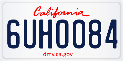 CA license plate 6UHO084