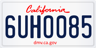 CA license plate 6UHO085