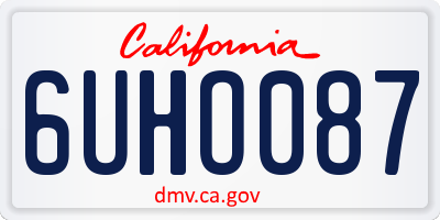 CA license plate 6UHO087