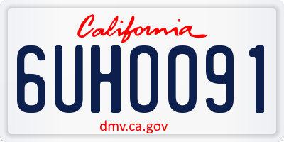 CA license plate 6UHO091
