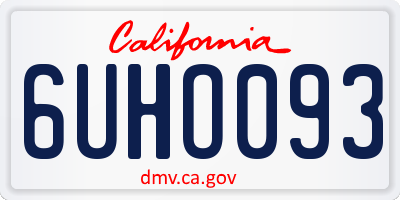 CA license plate 6UHO093