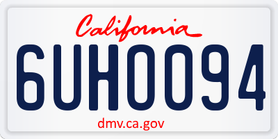 CA license plate 6UHO094