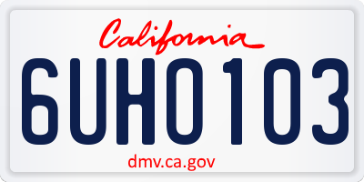 CA license plate 6UHO103