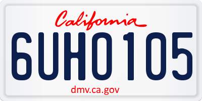 CA license plate 6UHO105