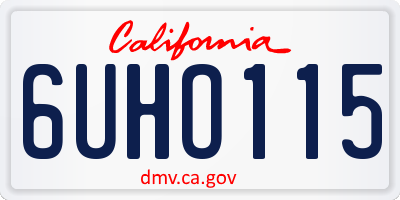 CA license plate 6UHO115