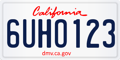 CA license plate 6UHO123
