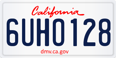 CA license plate 6UHO128
