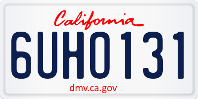 CA license plate 6UHO131