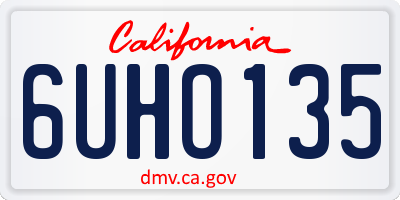 CA license plate 6UHO135