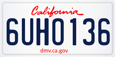 CA license plate 6UHO136