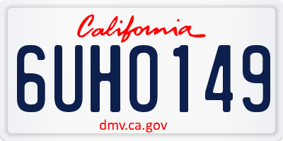 CA license plate 6UHO149