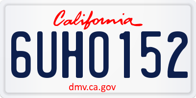 CA license plate 6UHO152