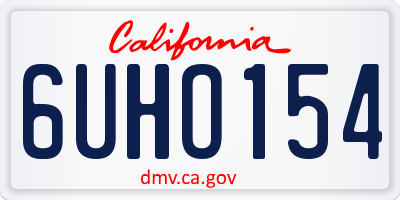 CA license plate 6UHO154