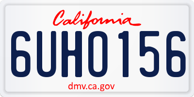 CA license plate 6UHO156