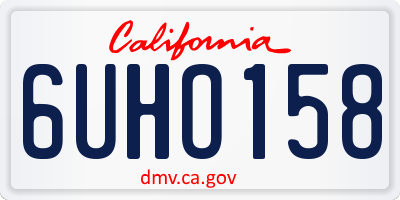 CA license plate 6UHO158