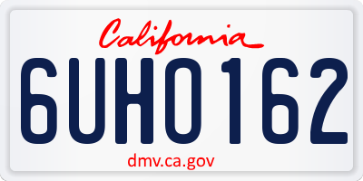 CA license plate 6UHO162