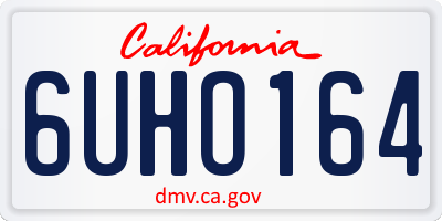 CA license plate 6UHO164