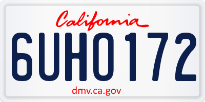 CA license plate 6UHO172