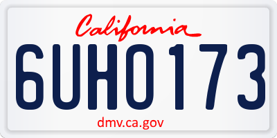 CA license plate 6UHO173
