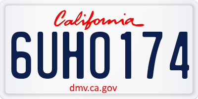CA license plate 6UHO174