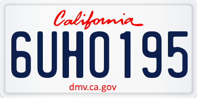 CA license plate 6UHO195