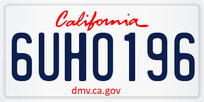 CA license plate 6UHO196