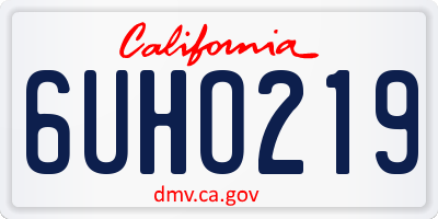 CA license plate 6UHO219