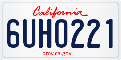 CA license plate 6UHO221