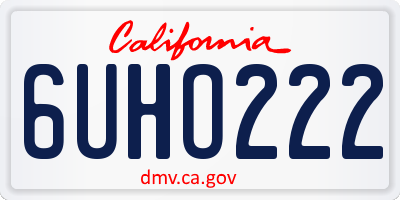 CA license plate 6UHO222