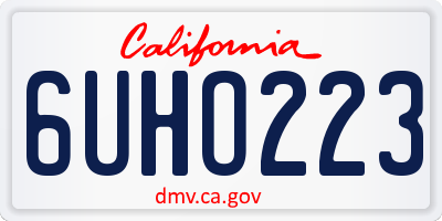 CA license plate 6UHO223