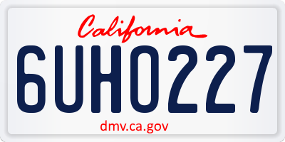 CA license plate 6UHO227