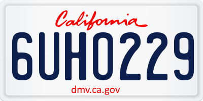 CA license plate 6UHO229