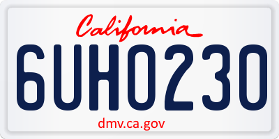 CA license plate 6UHO230