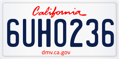 CA license plate 6UHO236