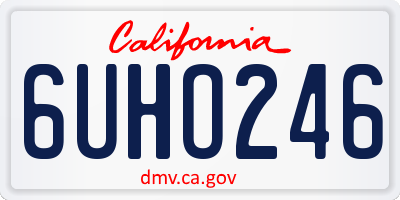 CA license plate 6UHO246
