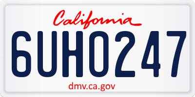 CA license plate 6UHO247