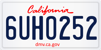 CA license plate 6UHO252