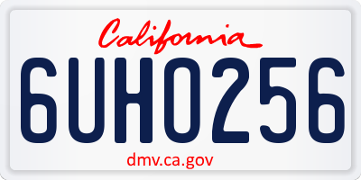CA license plate 6UHO256