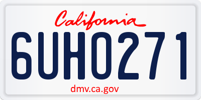 CA license plate 6UHO271