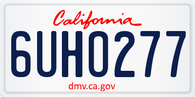 CA license plate 6UHO277
