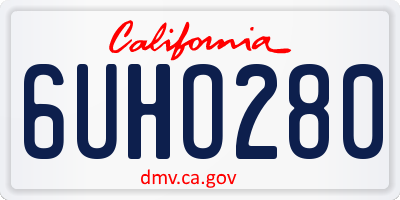 CA license plate 6UHO280