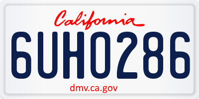 CA license plate 6UHO286