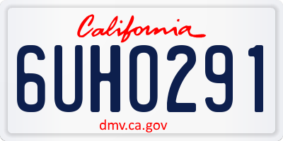 CA license plate 6UHO291