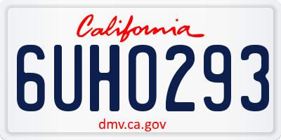 CA license plate 6UHO293