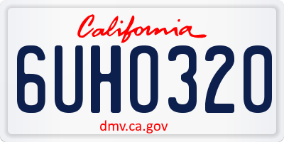 CA license plate 6UHO320
