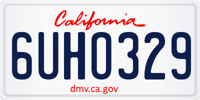 CA license plate 6UHO329