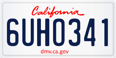 CA license plate 6UHO341