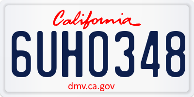 CA license plate 6UHO348