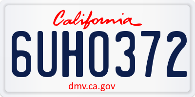 CA license plate 6UHO372