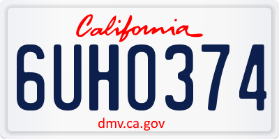 CA license plate 6UHO374